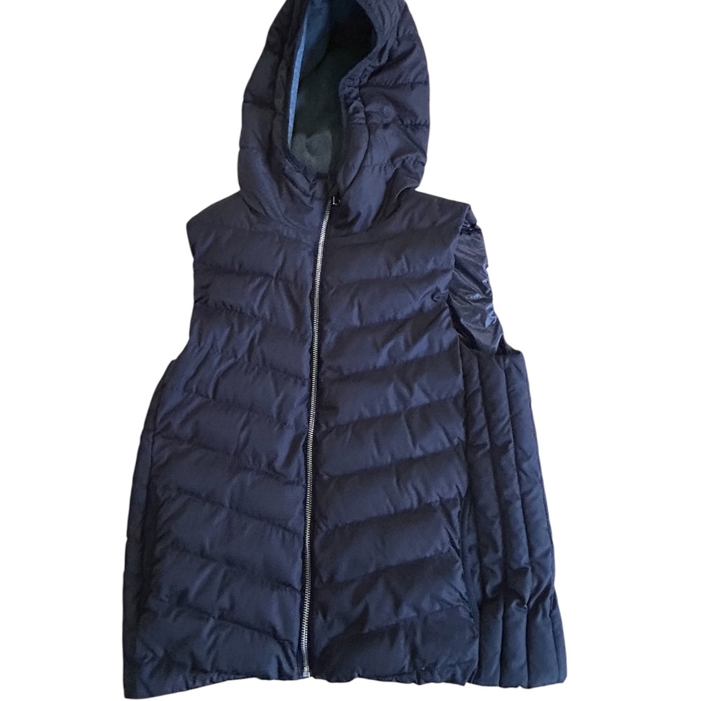 GAP Hooded Puffer Vest Black Down Alternate Sz S